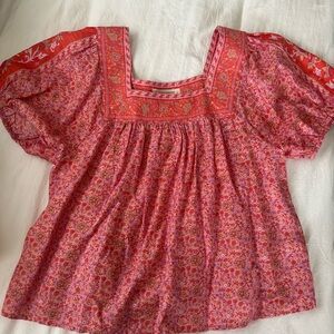 Floral Red Women's Top